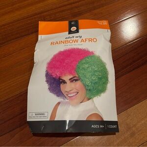 Rainbow Afro Wig. NWT.